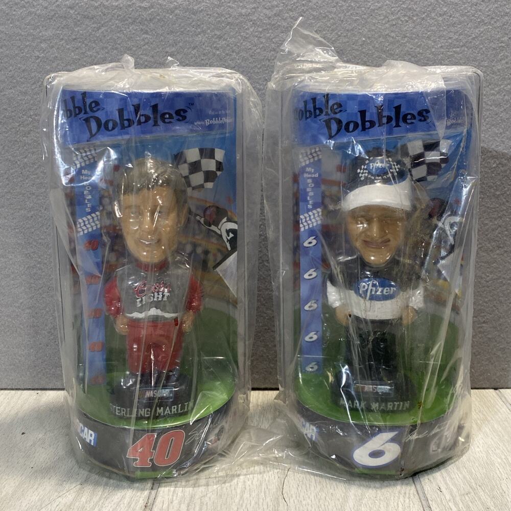 Mark Martin Pfizer & Sterling Marlin Bobble Dobbles Bobblehead New 2001 NASCAR